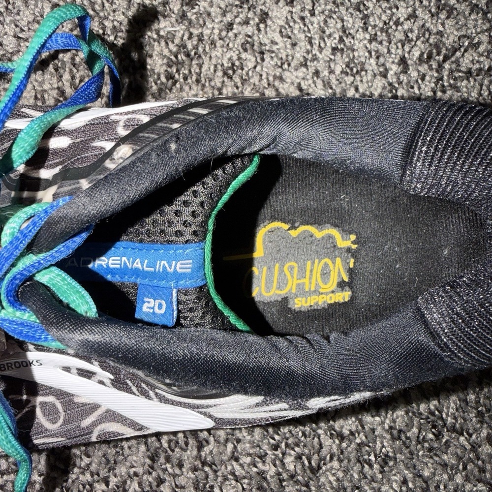 Brooks Womens Adrenaline GTS 20 Black Graphic Print Sz 10.5 Running Shoes Used - Picture 10 of 10